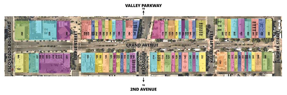 Escondido Grand Avenue Vision Project Map Overview Multicolor
